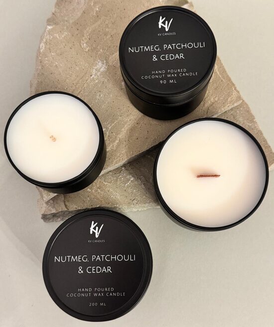 Scented candle "NUTMEG, PATCHOULI & CEDAR"
